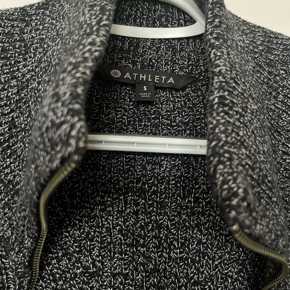 Athleta Charcoal and White Knit Cardigan